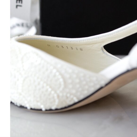 Chanel 2024 embellished slingback heels 39.5 - Picture 10 of 13
